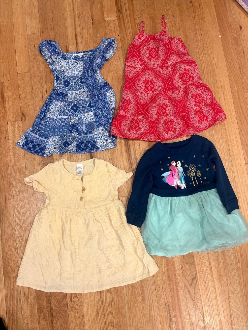 Girls' Mixed Dress Bundle - Blue, Red, Yellow & Navy/Teal